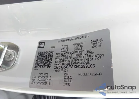 2022 Chevrolet Colorado 2Wd Short Box Lt z USA, uszkodzony, nr VIN 1GCGSCEAXN1299106